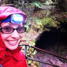 About to descend into the Ape Caves lava tubes (Mt. St. Helens, WA)